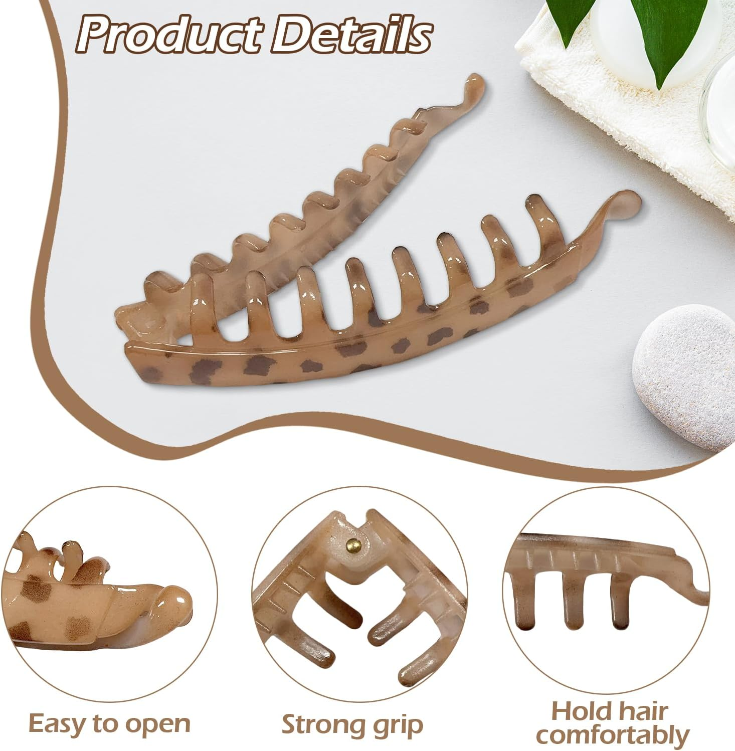 GIKPAX 6 Large Banana Hair Clips, Banana Clip with Strong Hold, 5 Inches, Hair Clips for Thick Hair, French Hair Accessory for Girls and Women image number 5