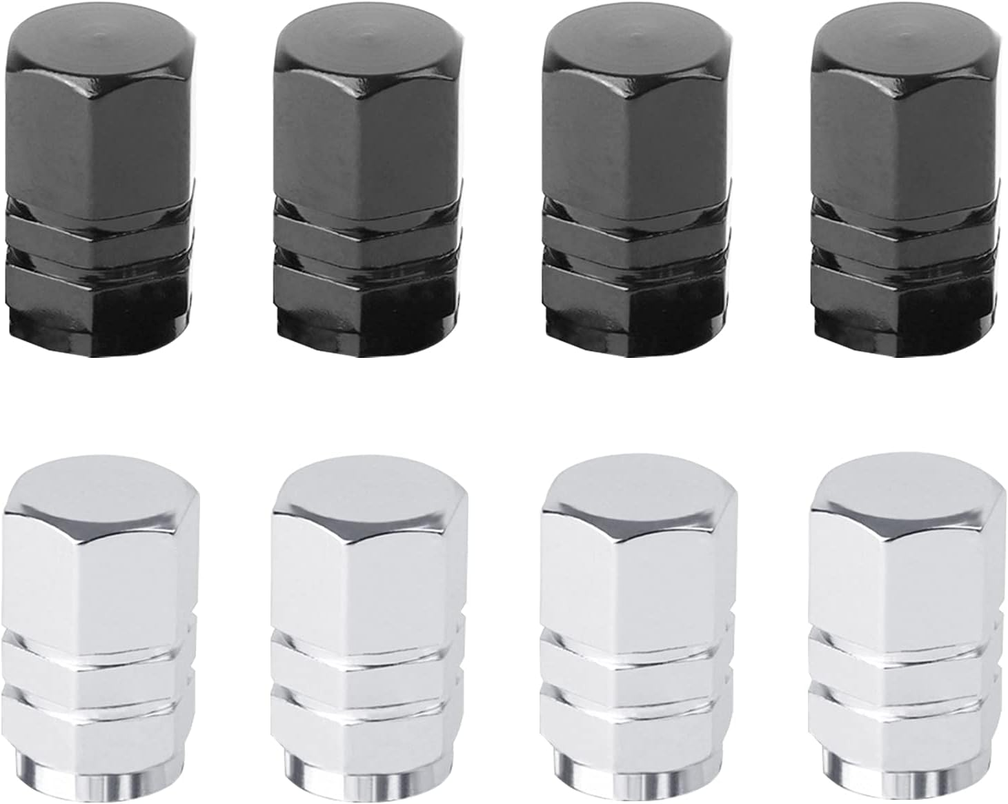 8 Pcs Aluminum Tire Valve Stem Caps Metal Car Dust Caps for Car Tyres Universal Tyre Valve Caps Car Caps with Gasket for Motorbike, Trucks, Bike, Electric Scooter, SUV, Baby Buggies (Red, Blue)