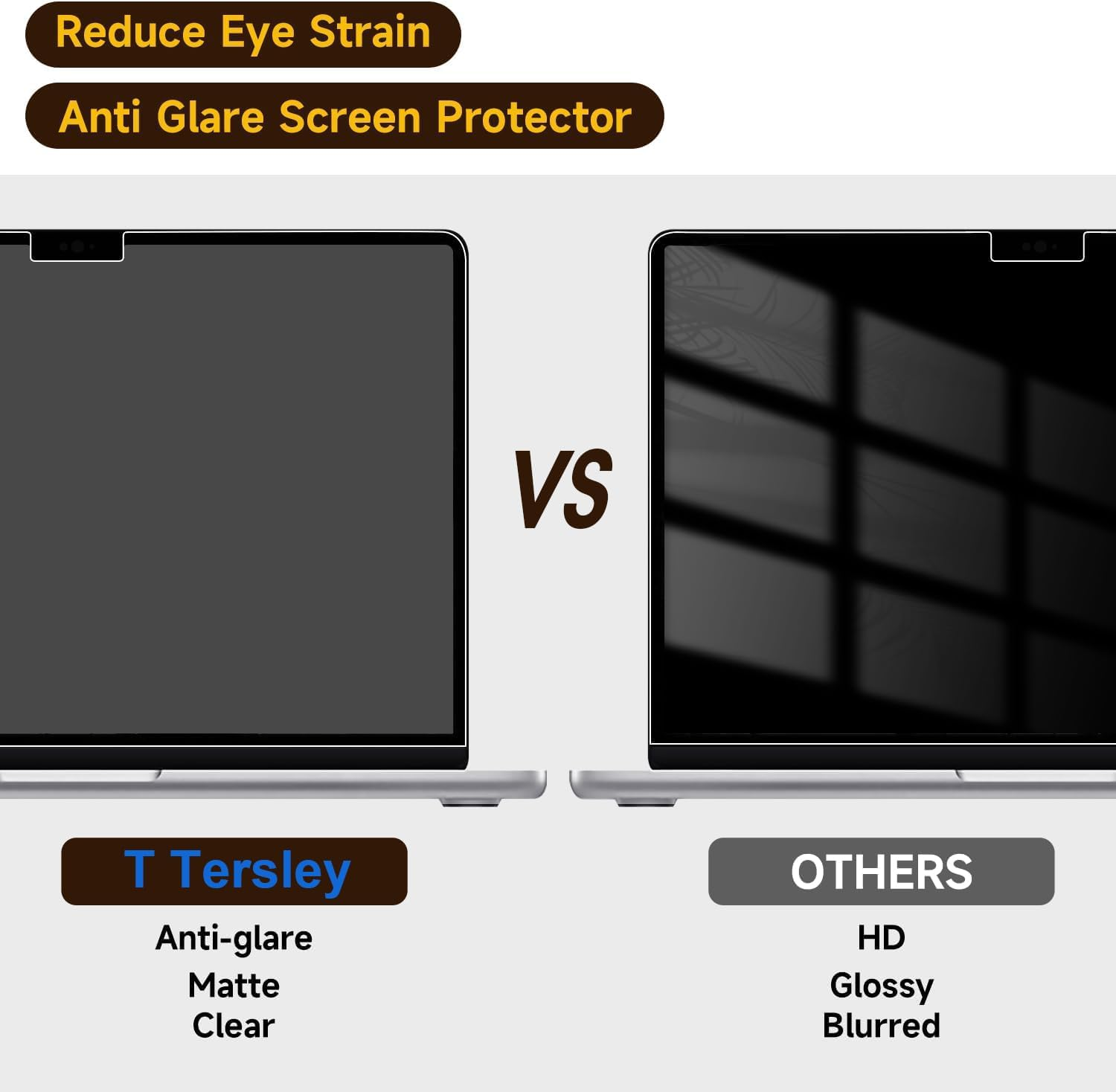 T Tersely 2-Pack Matte PET Screen Protector for Macbook Air 13.6-Inch (2022/2024, M2/M3) image number 1