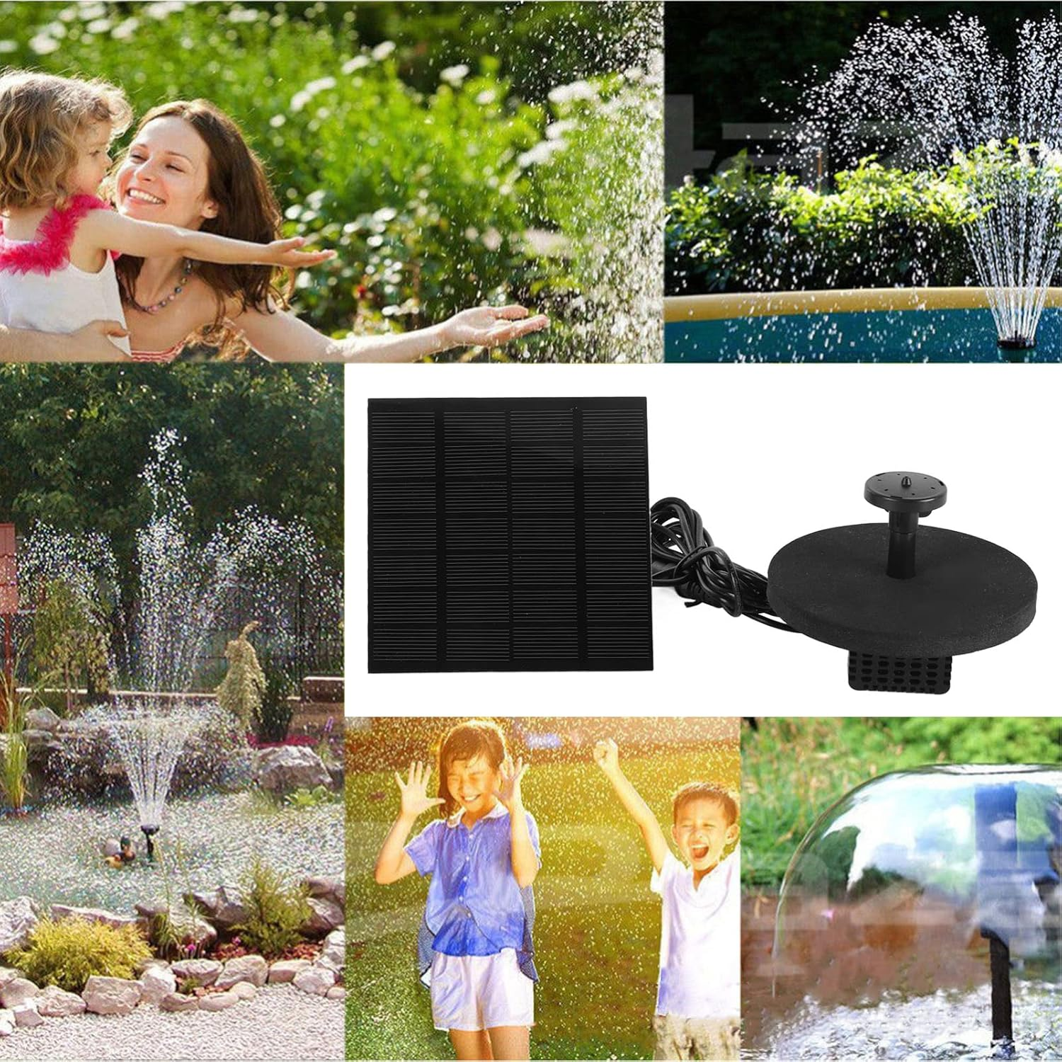 Zerodis Garden Recreation Pump Abs Small Fountain Kit for Bird Bath and Garden Decoration with 120Cm Lift for Lovers DIY Outdoor Solar Fountain image number 1