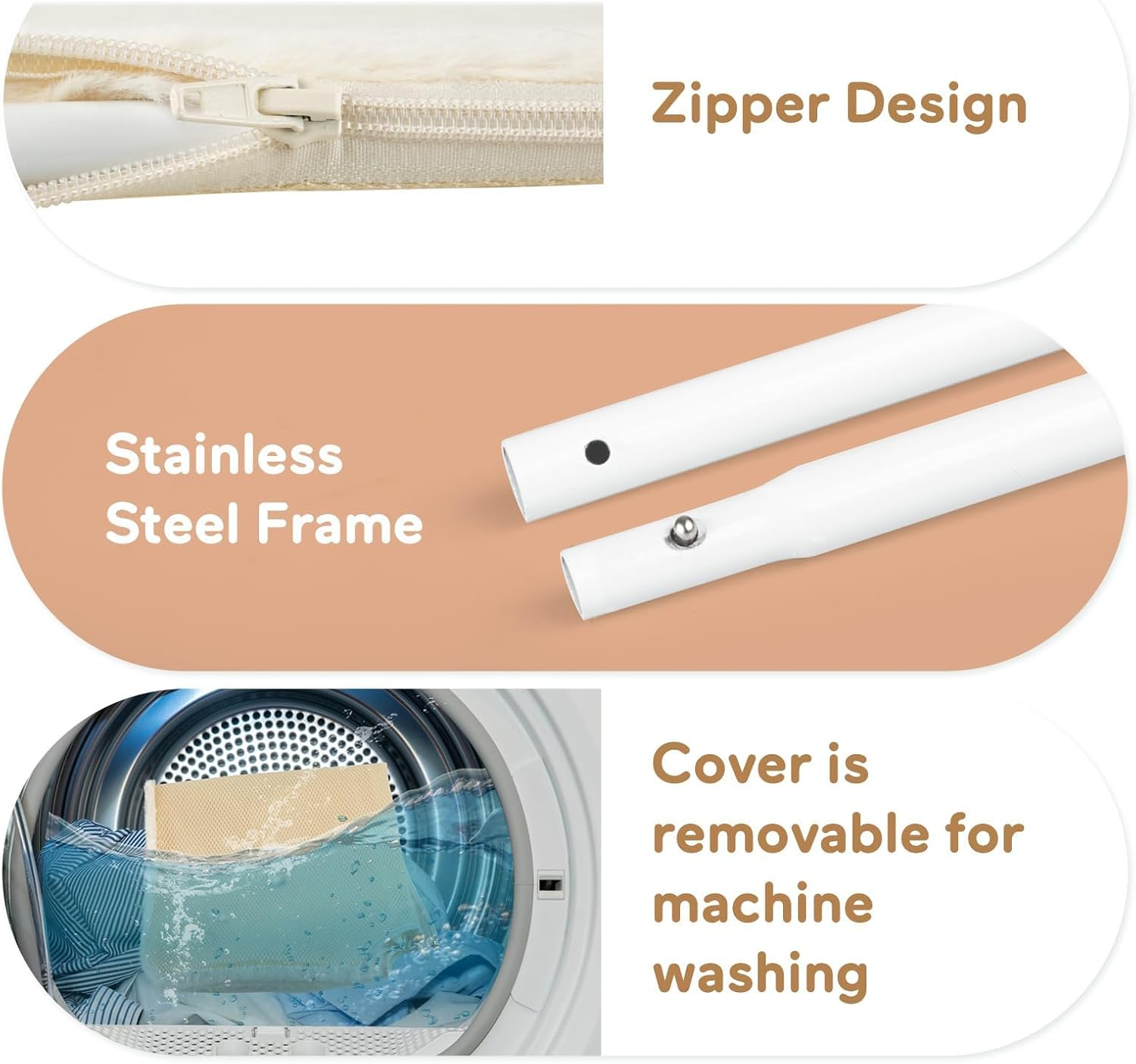 APAILANT&reg; Cat Window Perch, Foldable Cat Hammock for Window 30 * 52 Cm, Cordless Window Bed for Cats inside with Reversible Cover Solid Metal Frame Sunbathing Viewing Platform Beige image number 2