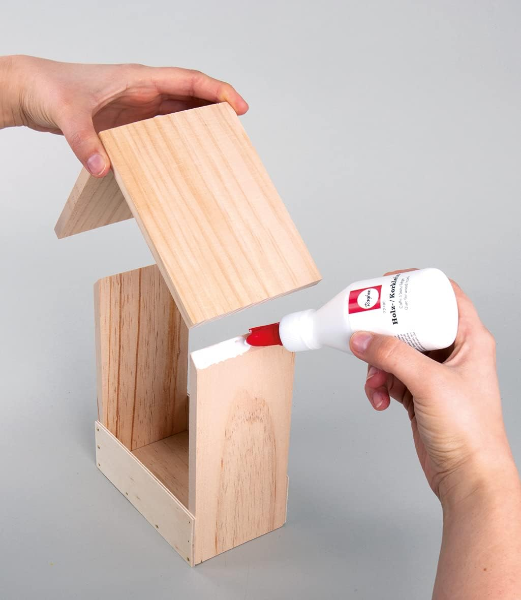 Rayher 70052505 Bird Feeder Kit, Wood, FSC Certified, 19.5 X 9.8 X 25 Cm, Small Bird House, for Painting, Feeding House image number 1