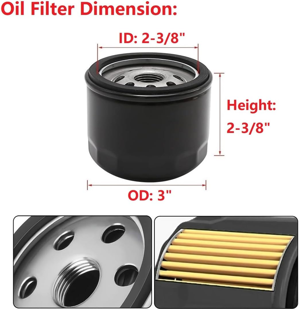 FR691V Oil Change Kit 49065-7007 49065-0721 Oil Filter for Kawasaki FR691V FR730V FR651V FR600V FX600V FS691V FS651V 492932 492932S 492056 695396 696854 7045184, Pack of 2