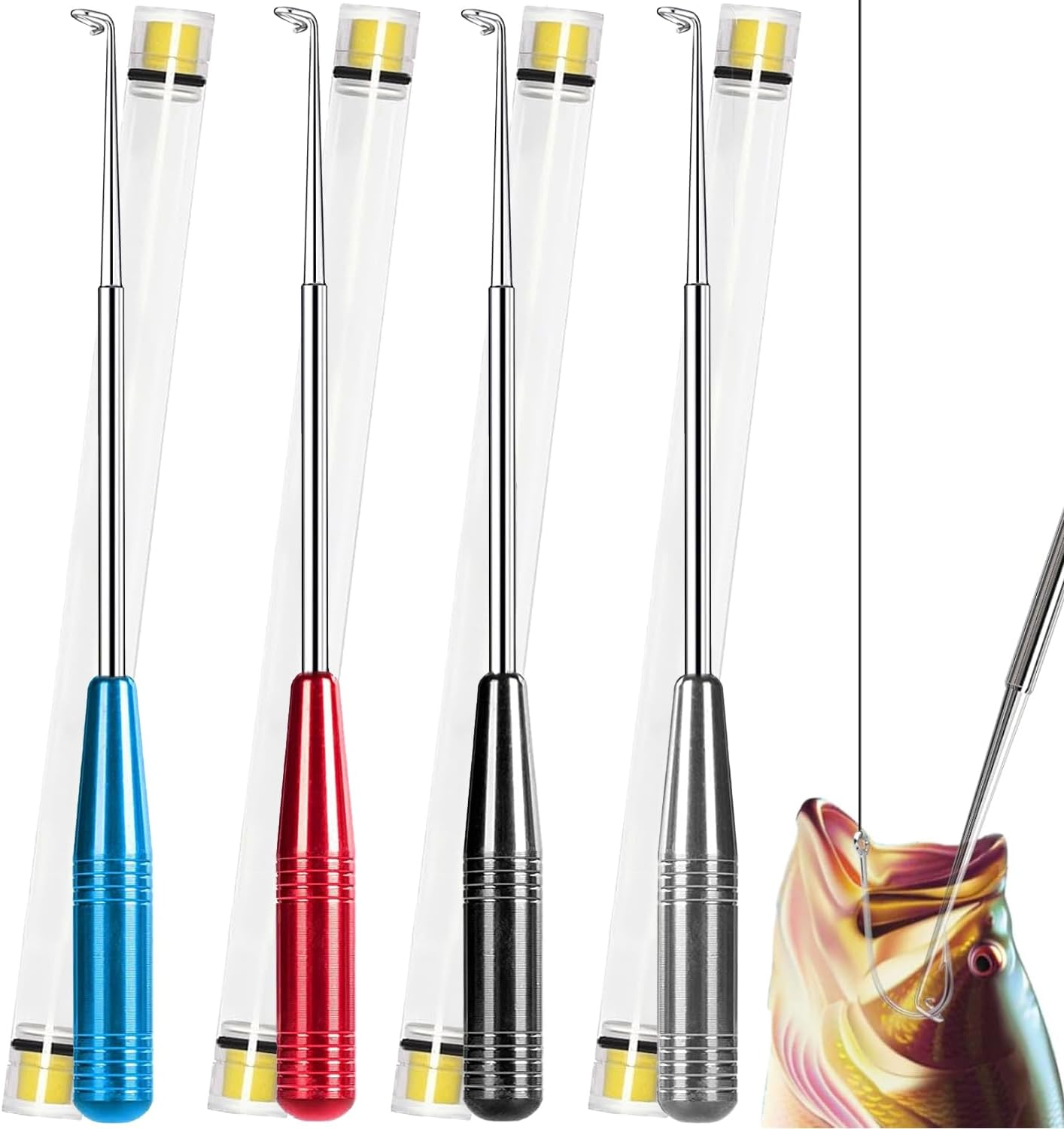 YIMISIMON Fishing Hook Quick Removal Descending Device, Fish Hooks Remover Detacher Tool, Fishing Gear Security Equipment Kits for Adult, Hook Extractor Accessories Tools with Storage Tube image number 2