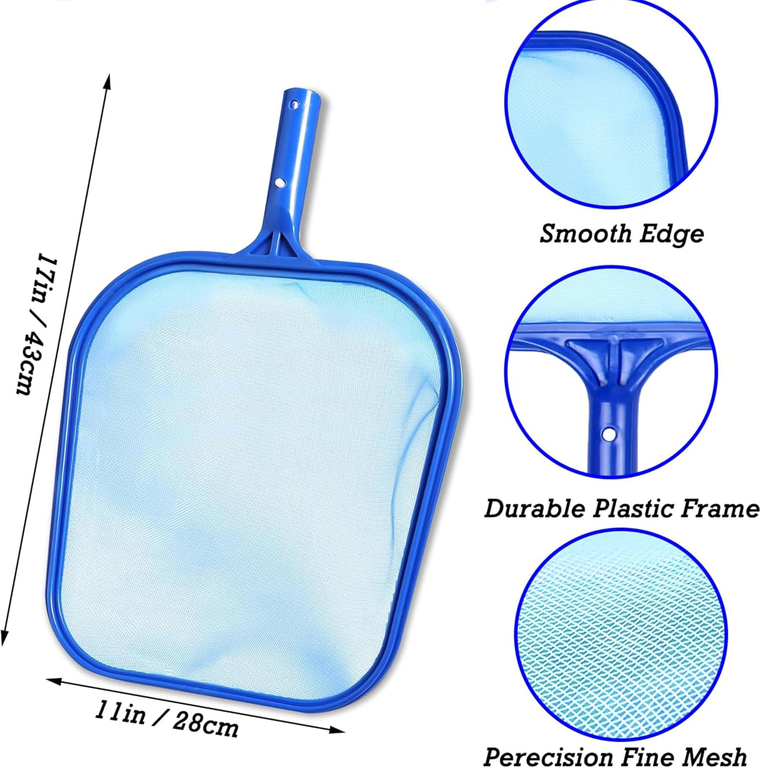 Pool Keshcer 2-Pack Hot Tub Fine Mesh Rake Net &ndash; Quick Clean Surface Debris for In-Ground/Above-Ground Pools &ndash; Leaves, Rubble & More! image number 1