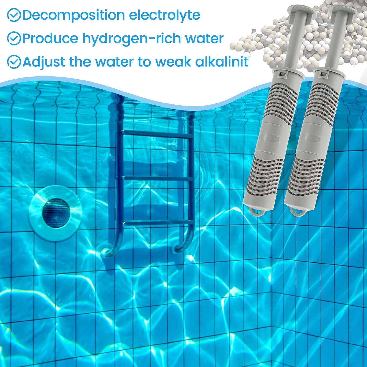 3/2Pcs Spa Mineral Sticks for Hot Tub Hot Springs Silver Ion Cartridge Efficient Spa Mineral Filter Sticks Safe Mineral Ion Cartridge Filter Sticks Hot Tub Cartridge Sticks for Spa Hot Tub (3PCS) image number 2