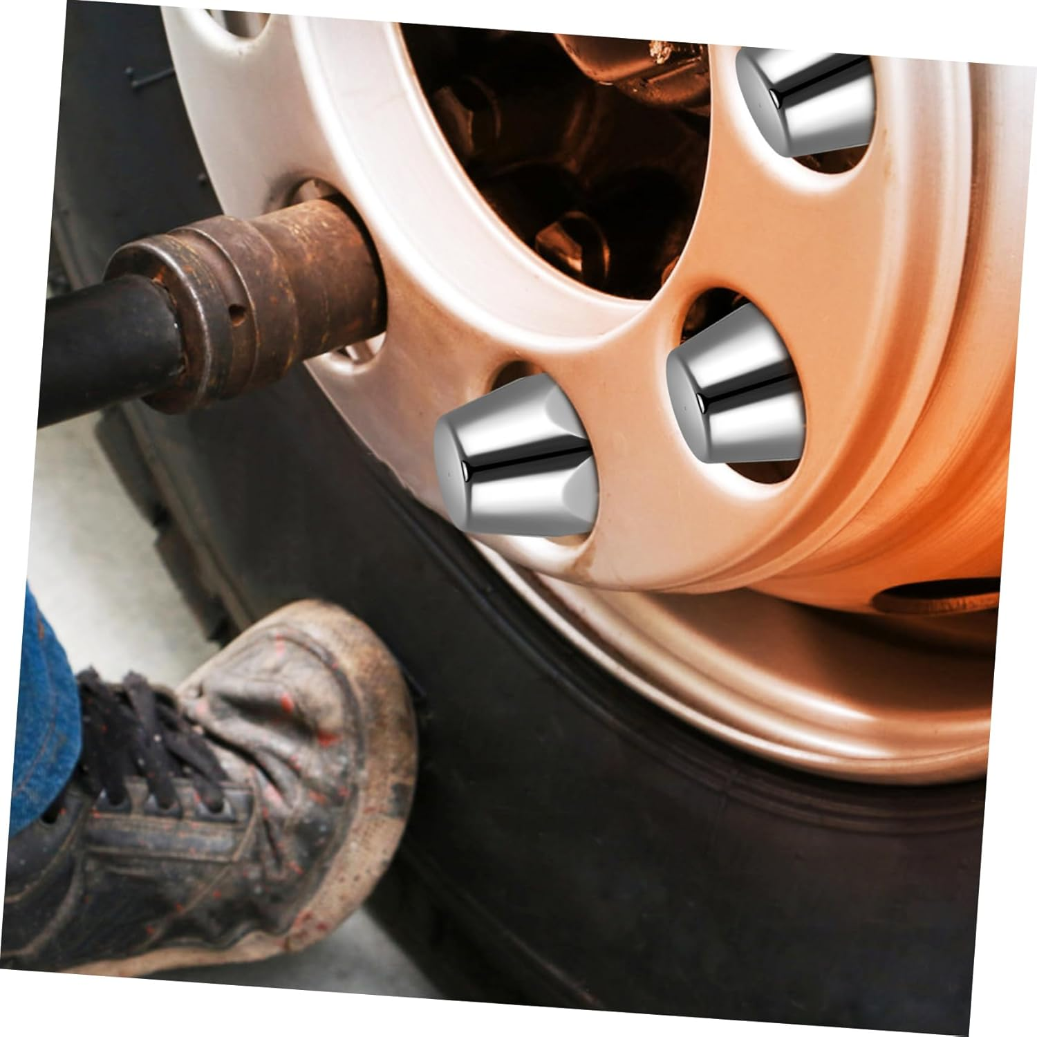 CHILDWEET 20Pcs Spline Lug Nut Covers for Semi Trucks Car Wheel Nut Covers Chrome Trailer Lug image number 1