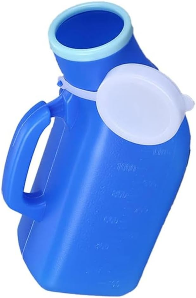 1200Ml Portable Urinal for Men,Large Capacity Urine Bottle with Lid, Easy-To-Use Pee Bottle for Elderly, Travel & Night Use, Clear Measurement Markings, Anti-Spill Design, with Handle,Perfect for Those with Limited Access to Toilets(Blue） image number 4