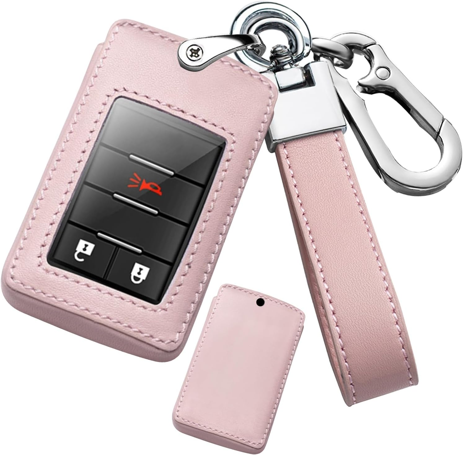 Ontto Leather Car Key Fob Cover Fit for Chevy Corvette C7 for Holden Captiva CG7 for Cadillac DTS SLS SRX XLS STS Escalade Key Case Holder Shell Key Chain Keyring Protector Car Styling Accessories