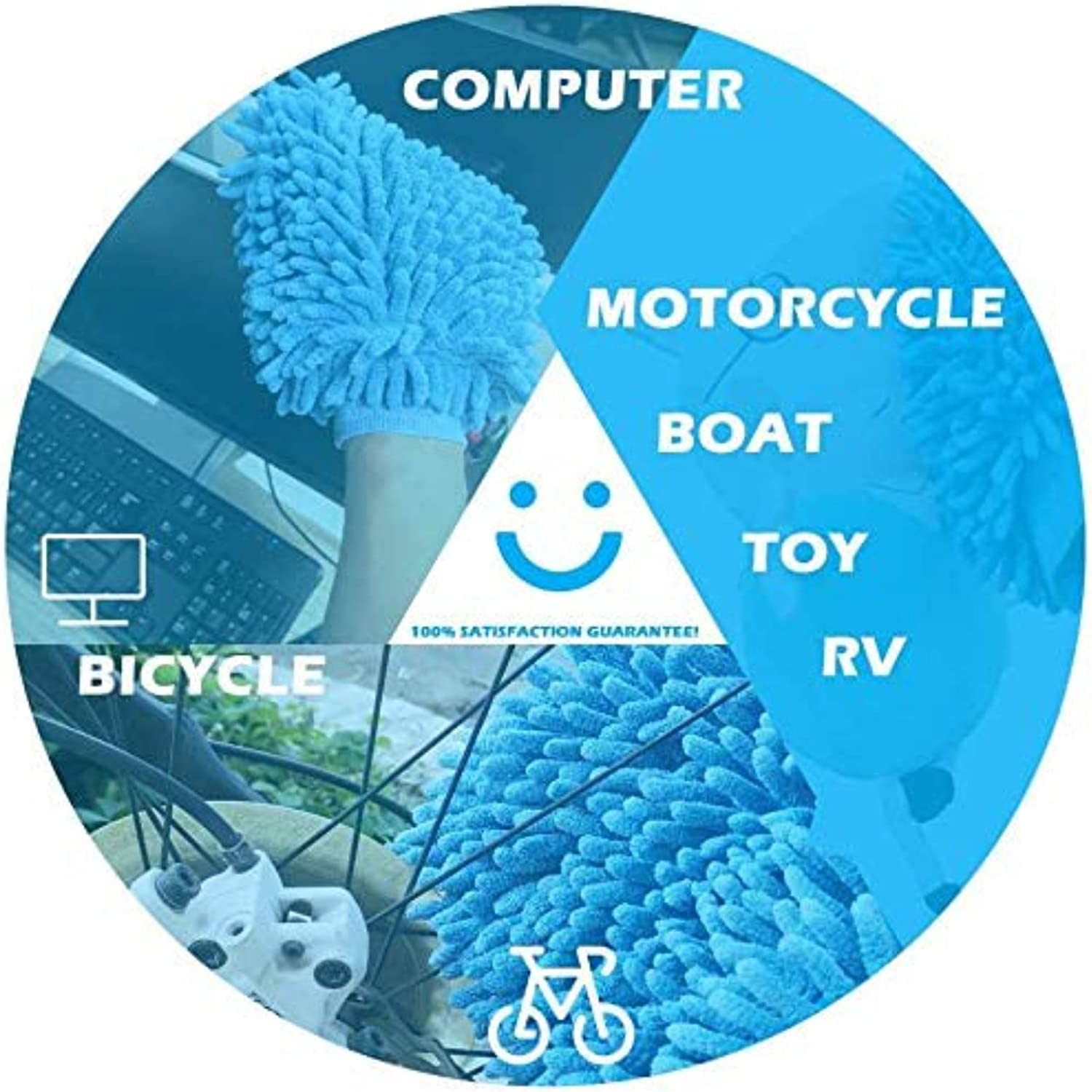 Premium Car Wash Glove Microfibre | Scratch-Free Car Wash Mitt | Double Sided Glove for Car Cleaning | Auto Detailing,Washing and Cleaning image number 4