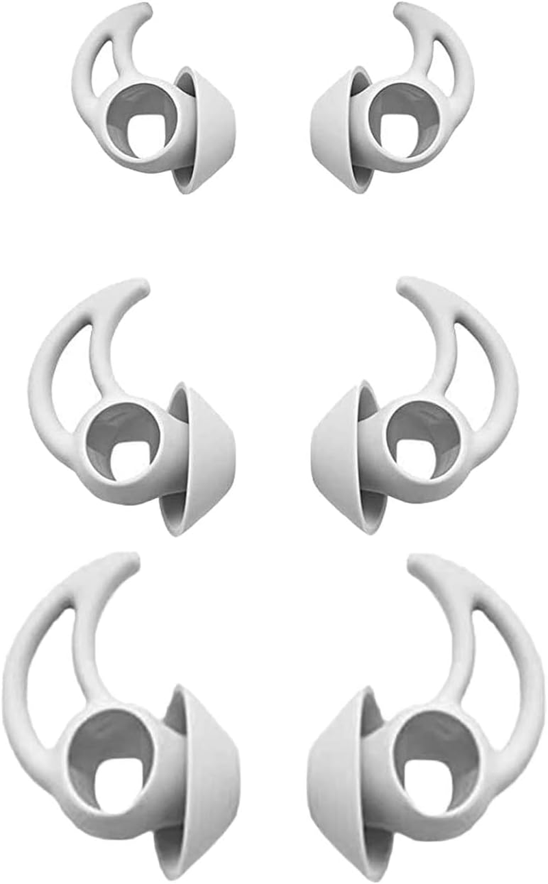 Adhiper Qc/Sport Silicone Ear Plugs Compatible with Bose Quietcomfort/Bose Sport Wireless In-Ear Headphones, S M L 3 Pairs of Silicone Replacement Ear Plugs (White) image number 4