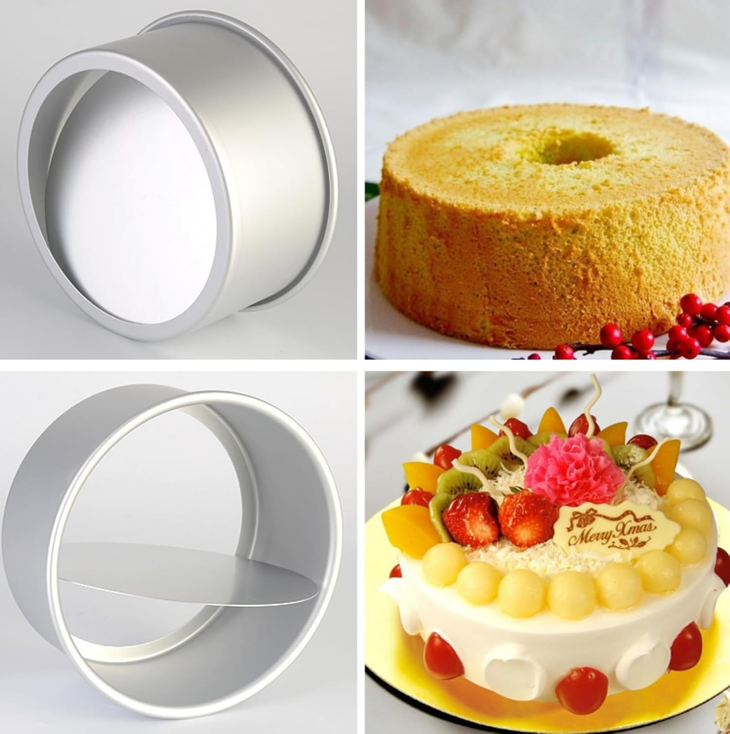 Aluminum round Cake Pan,Deep round Baking Pan,Cake Pan with Removable Loose Bottom (8X4Inch) image number 5