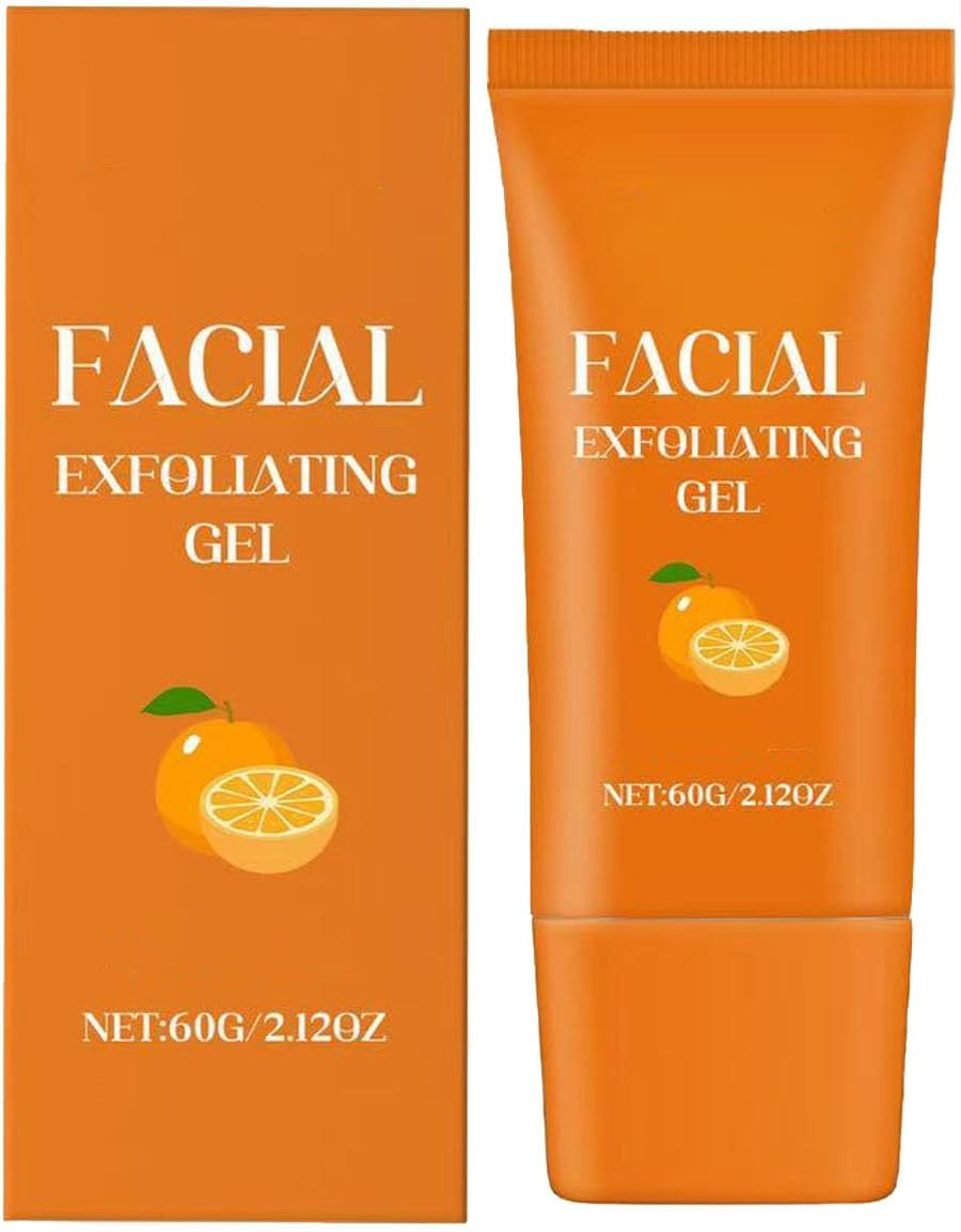 Facial Exfoliating Gel, Orange Exfoliating Gel, Skin Peeling for Body, Dead Skin Remover for Body Brightening, Orange Enzyme Hydrating Facial Scrub, Cleansing and Rejuvenating Pore Refining (1PCS)