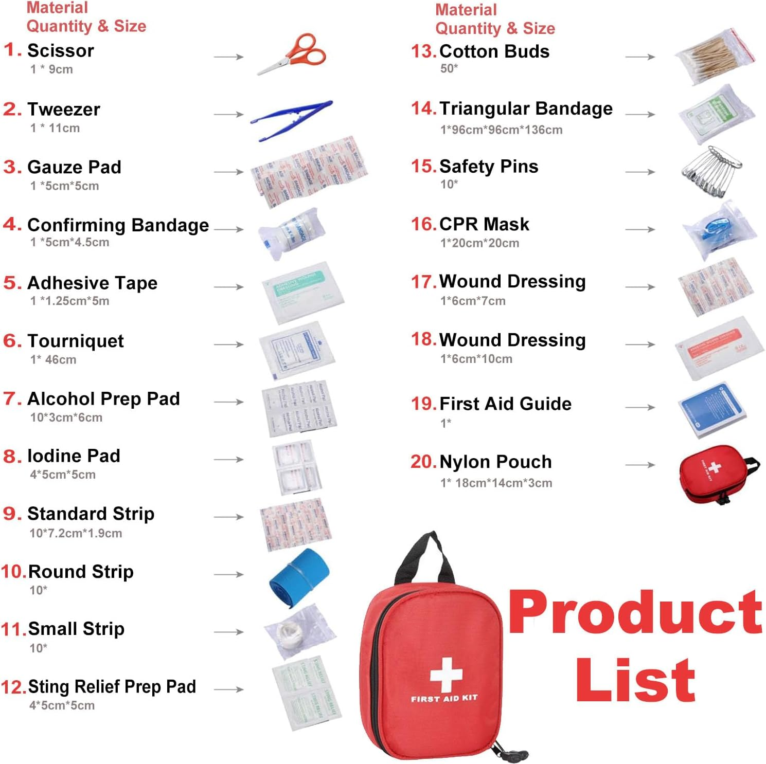 First Aid Kit, 120 Pcs Small Waterproof Medical Kit for Hiking, Backpacking, Camping, Travel, Car, Emergency First Aid Supplies & Survival Kit Be Prepared for All Outdoor Adventures or at Home & Work image number 5