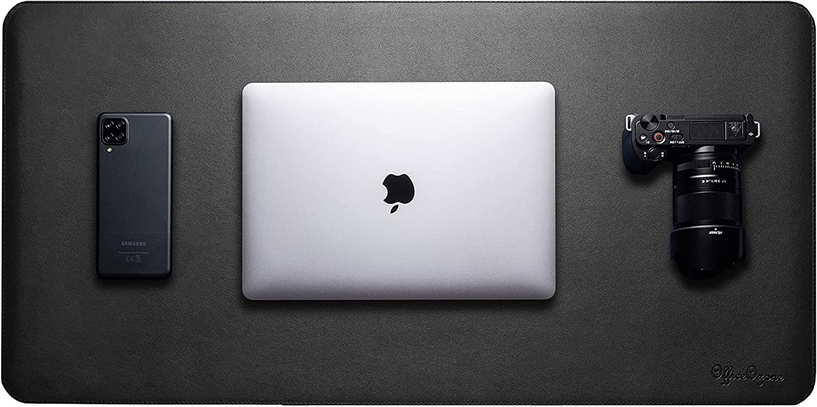 Officeozone Desk Mat with All-New Edge Stitch, Synthetic Leather, Non-Slip Suede Base, Black, 80Cm X 40Cm image number 6