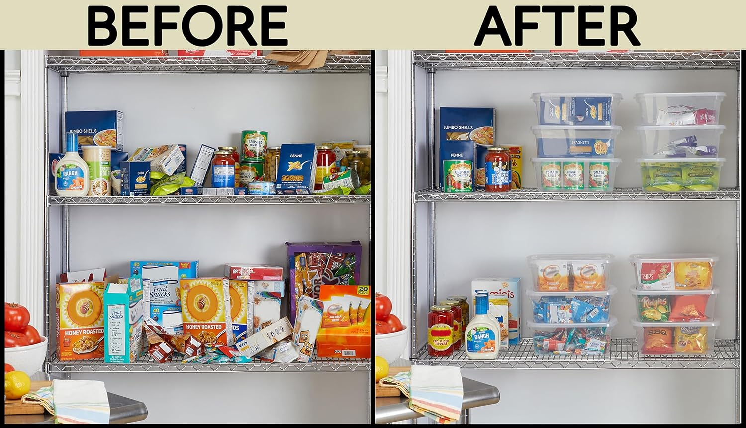 Rubbermaid RMCC60003 Cleverstore Clear Stackable Plastic Storage Containers with Durable Latching Lids, 6 Quart-12 Pack, 12 Count image number 4