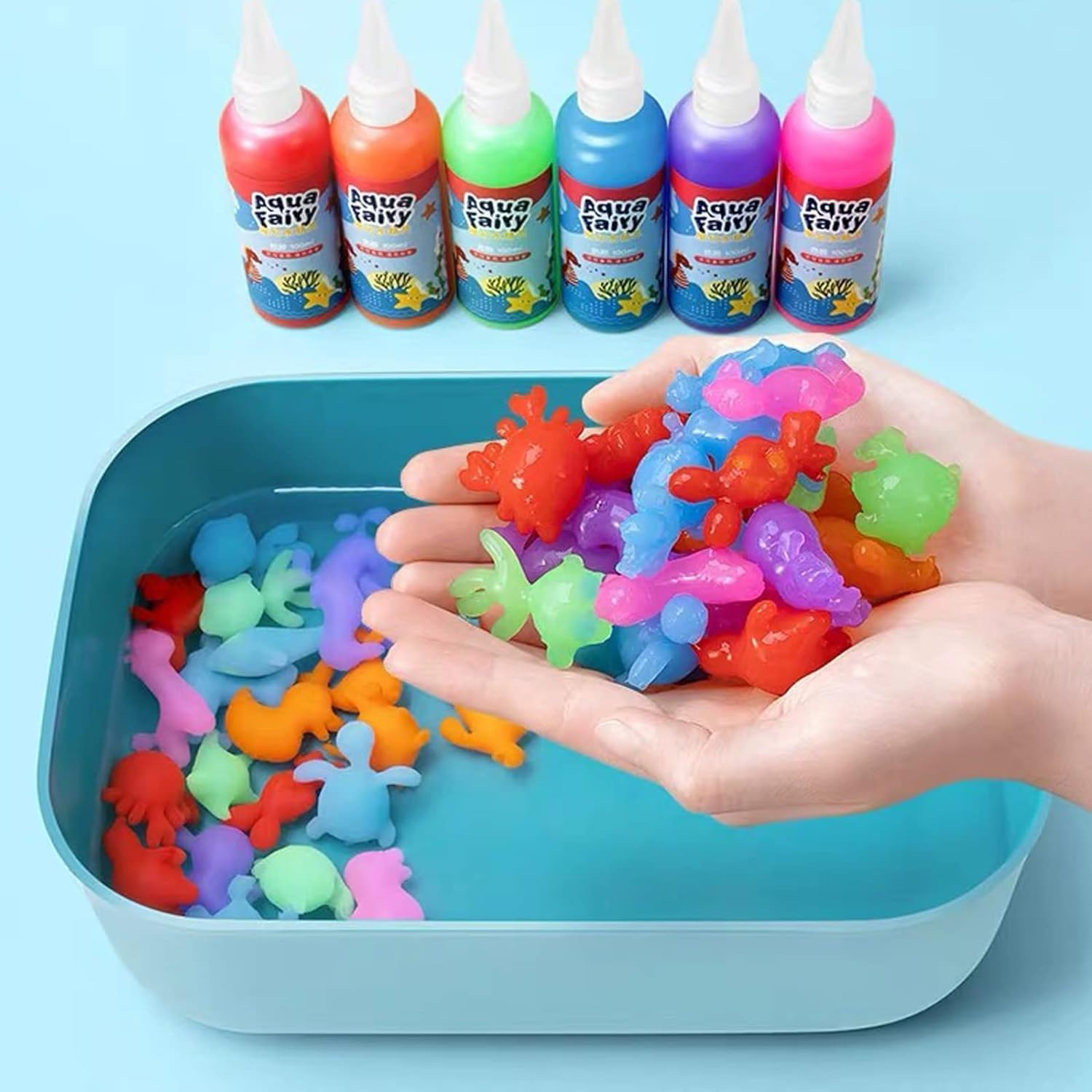 Magic Water Elf Beads Toy Set with Box, Squishy DIY Maker Kit, Jelly Sea Animal Creature, Sensory Bin Set, 12 Color and 24 Model Set, Creative Activities for Kids and Children Age 5 image number 4
