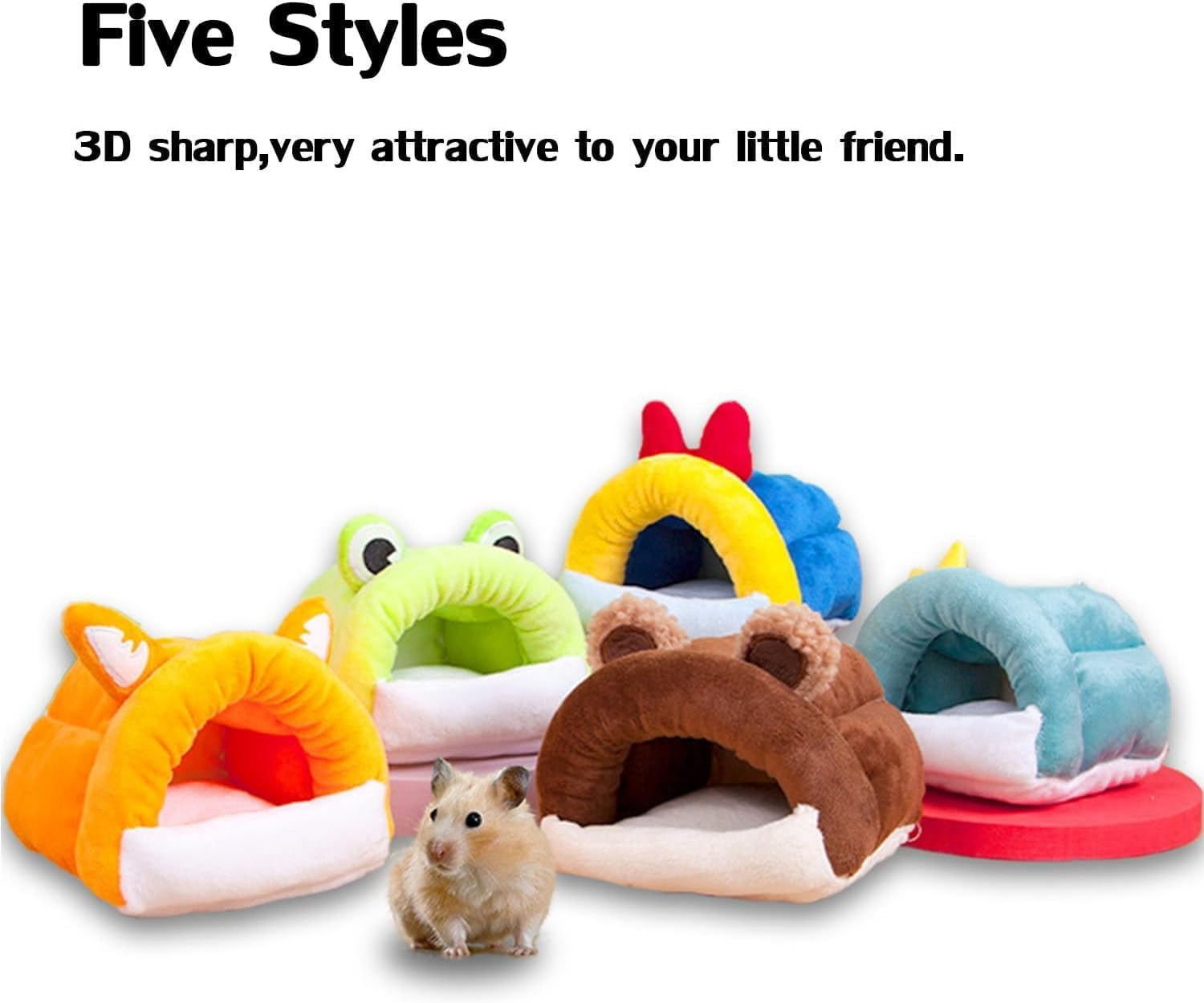 Rat Hamster Hanging Bed Hammock House,Cartoon Small Animal Hideout Hut Nest Cute Toy for Mice,Sugar Glider,Dwarf Hamster,Guinea Pig,Bird,Parrot (Green, L:20 * 20Cm) image number 5