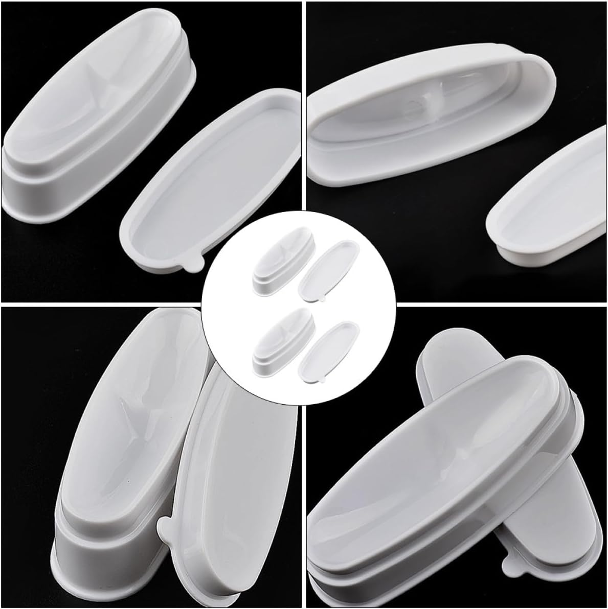 Garneck 2Pcs Nail Dipping Powder Tray Plastic French Dip Holders with Ergonomic Arc Design for Home Manicure Nail Care and DIY Use image number 6