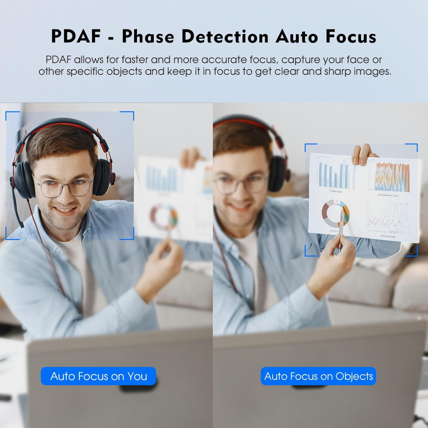 TOALLIN 4K Webcam for PC, 1/2.5" Sensor & 12MP, 1080P & 60FPS, PDAF Auto-Focus, Built-In Mic and Sliding Privacy Cover, USB Web Camera for Laptop, Conferencing, Streaming and Video Calls image number 3