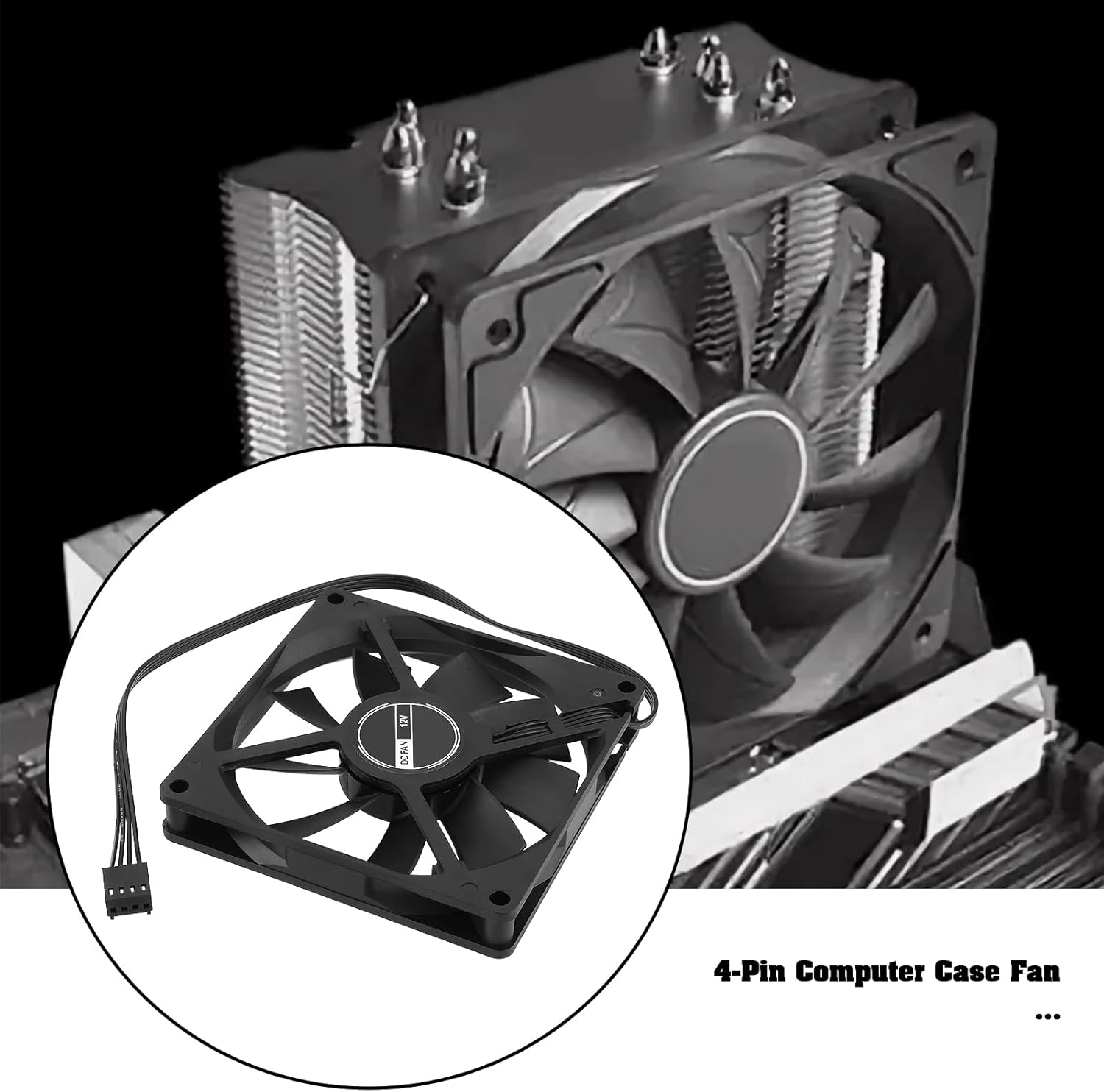SING F LTD 1PC 4Pin Computer Case Fan Compatible with NOCTUA CHROMAX Nf-A9X14 HS-PWM SSO2 Bearing 2500RPM 91.8X91.8X15.6Mm PC Cooling Fan Black