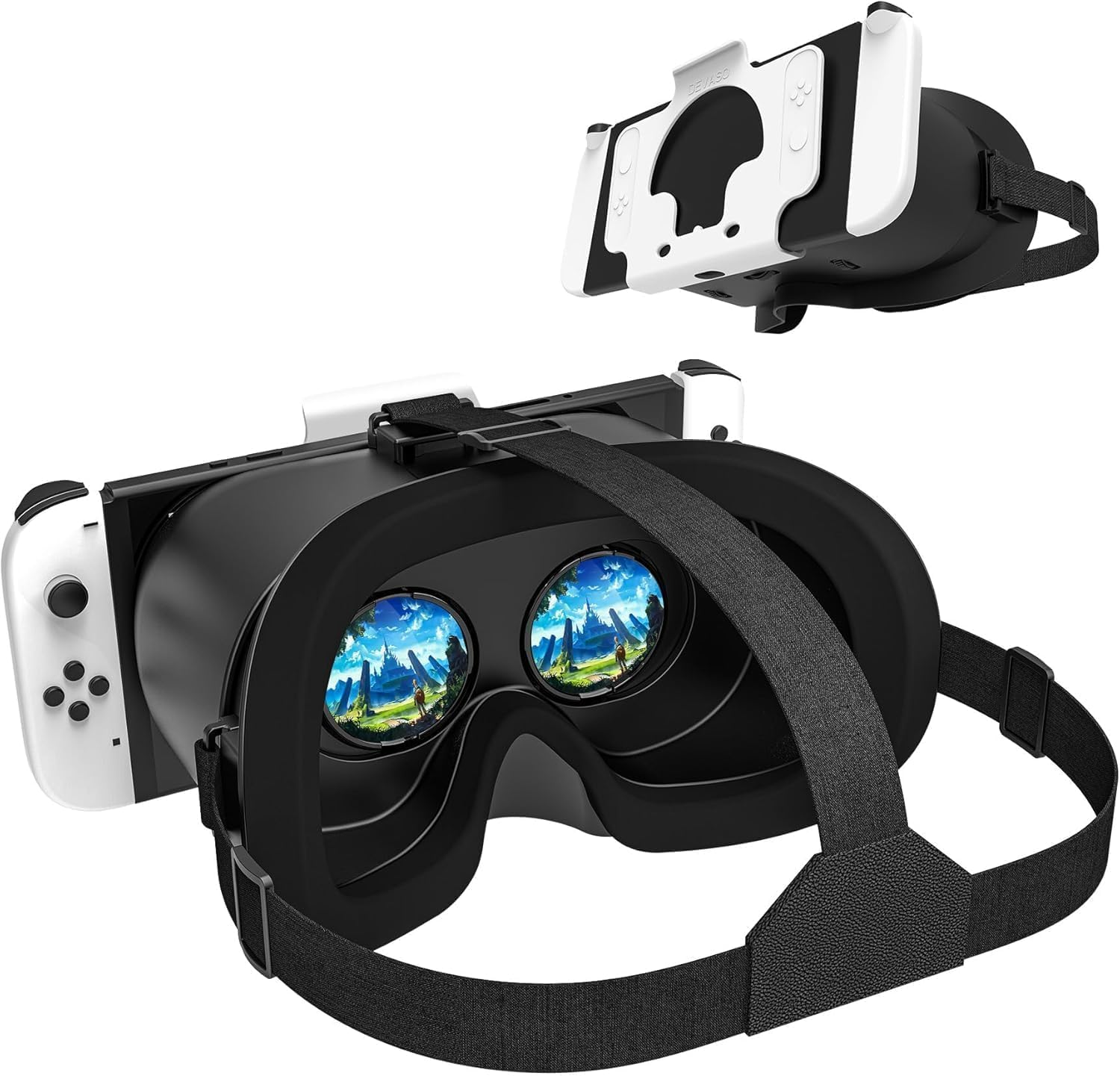 VR Headset for Switch and OLED, Upgraded Virtual Reality VR Glasses with Adjustable HD Lenses Comfortable Head Strap, 3D Goggles for Nintendo OLED VR Games (White+Red)