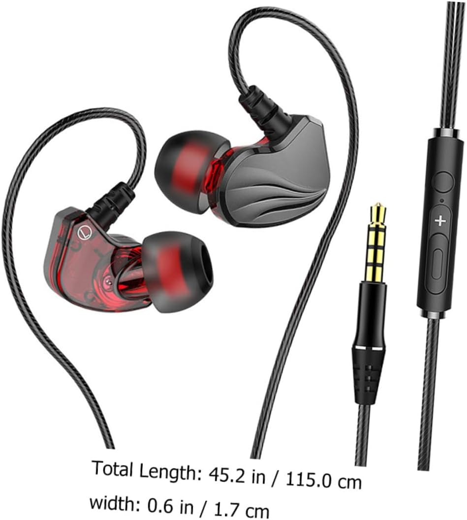 COHEALI 3.5Mm Plug Wired Bass Earphones Bass Headphones Universal In-Ear Headset for Mobile Phones and Tablets Gunmetal Color image number 2