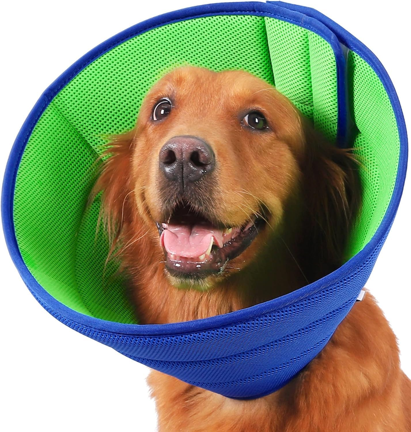 Extra Soft Dog Cone for Dogs after Surgery, Breathable Cones Large Medium Small and Cats, Adjustable Recovery Collar Pets, Lightweight E-Collars Dogs, Elizabethan (6) Blue image number 1