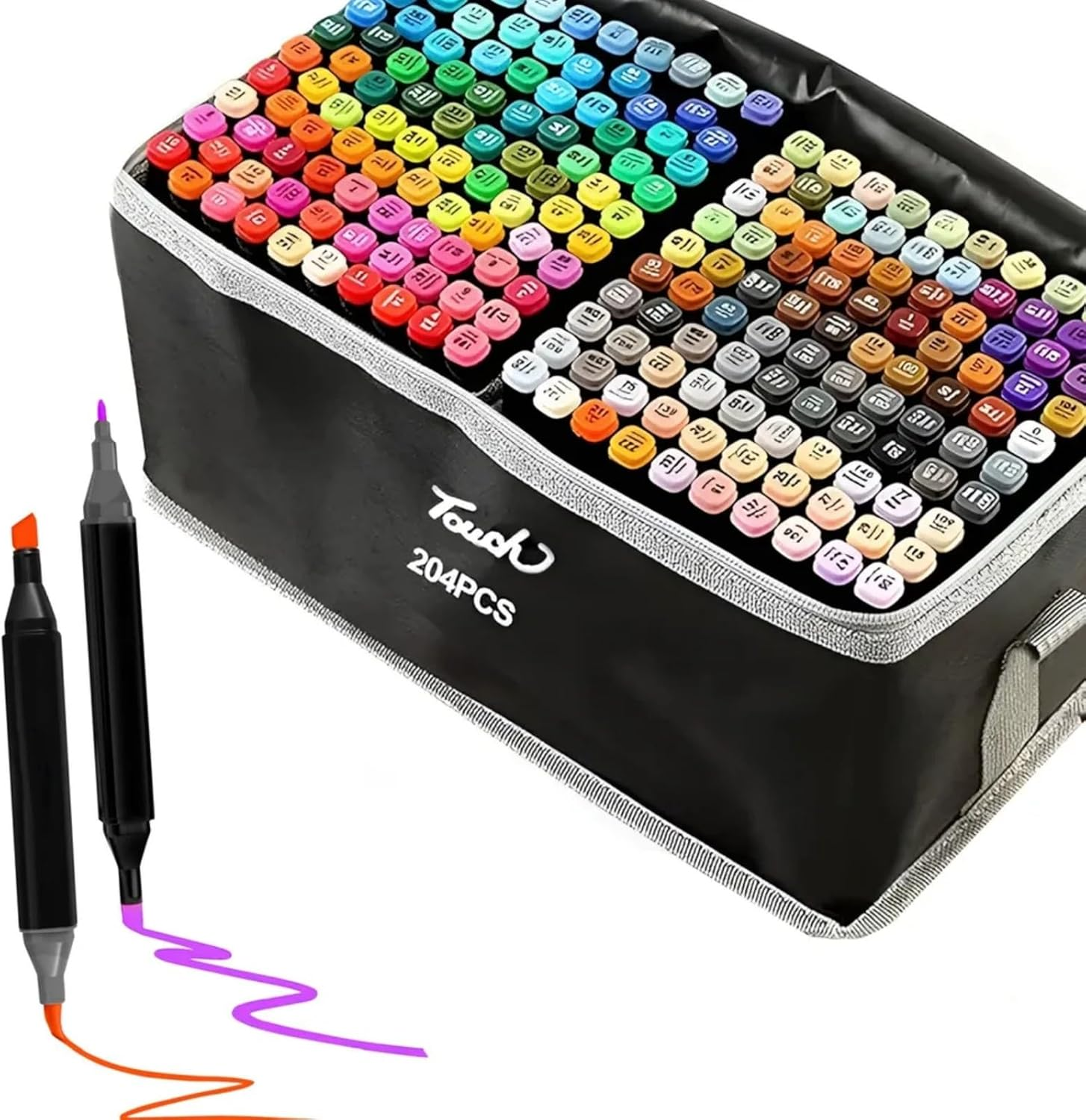 Cyperever 204 Alcohol Markers Set: Brush & Dual Tip Professional Markers with 204 Colours Marker Pen, Storage Bag & Strap - Alcohol-Based for Drawing/Adult Coloring (Skin Tones) image number 2