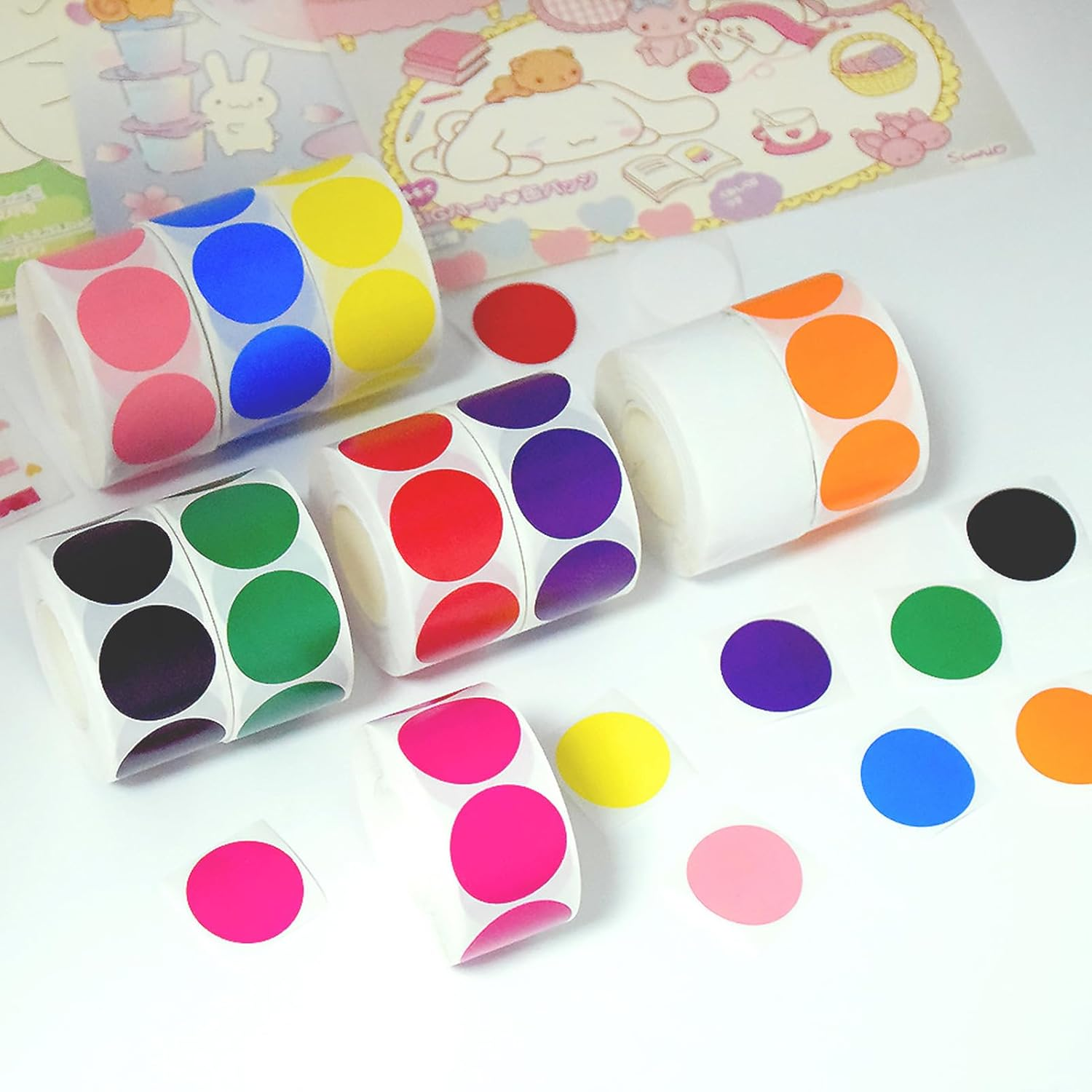 5000 PCS 3/4" Colored Dot Stickers Circle Color Coding Labels, 10 Color Style Colorful Coding Label Sticker for Office, Student Classroom image number 4