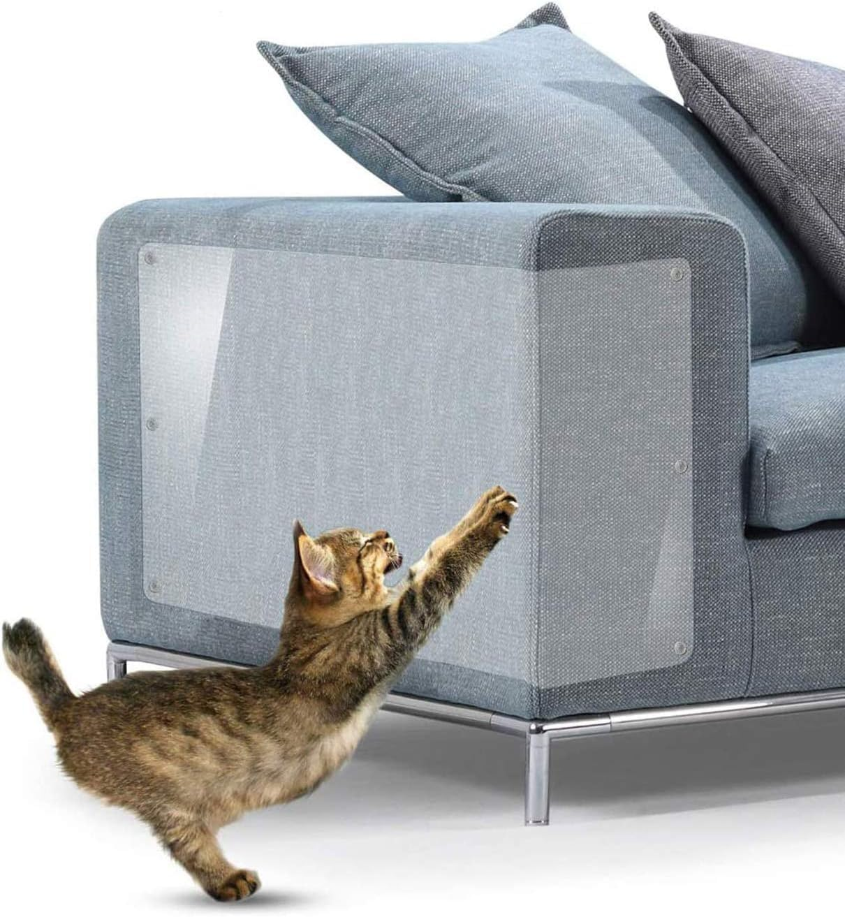 10 Pcs Furniture Protectors from Cats, Clear Self-Adhesive Cat Scratch Deterrent, Couch Protector 4 Pack X-Large (18"L 12"W) + 4 Pack Large (9"W) + 2 Pack (6"W) Cat Repellent for Furniture