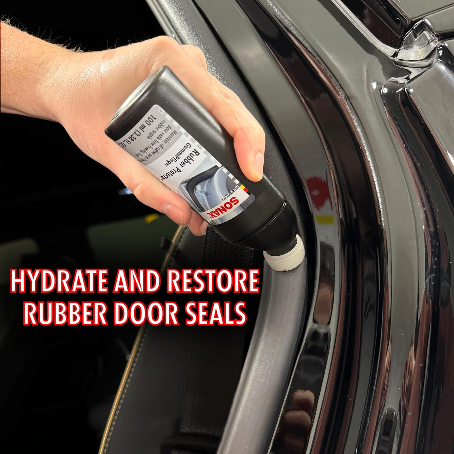 SONAX Rubber Protectant | Gummipfleger | Rubber Trim and Seal Conditioner | Prevents Sticking in Winter | Easy Application | Prolongs Rubber Seals | 340100