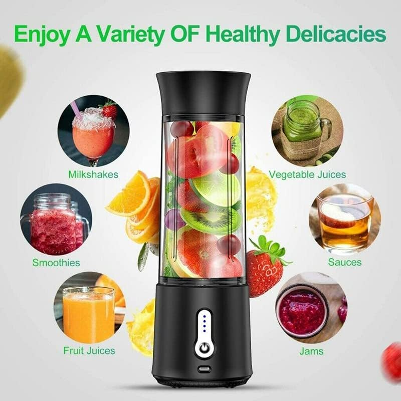 AIMALL Portable Juice Blender Electric Fruit Juicer Smoothie Mini Blender with USB Rechargeable 3D 6-Blades, 18Oz (500Ml), Bpa-Free, Self-Cleaning, Compact for Travel & Home Use - Blue image number 5