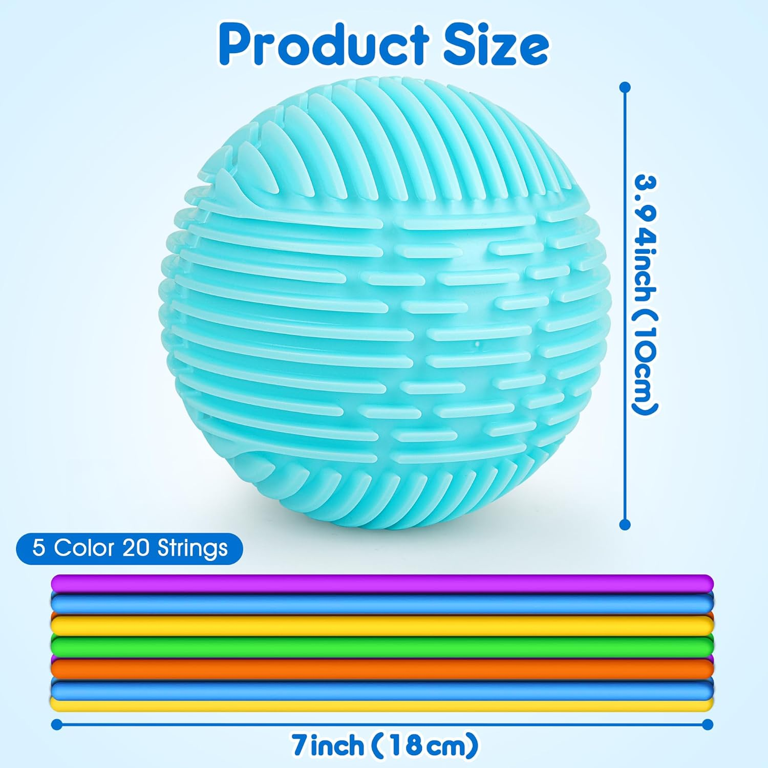 Sensory Fidget Toys for Kids Adults, Sensory Activity Ball with 20 Strings, Sensory Toys for Autism ADHD Calming Focus Stress Relief, Travel-Friendly Toys with Portable Storage Bag image number 2