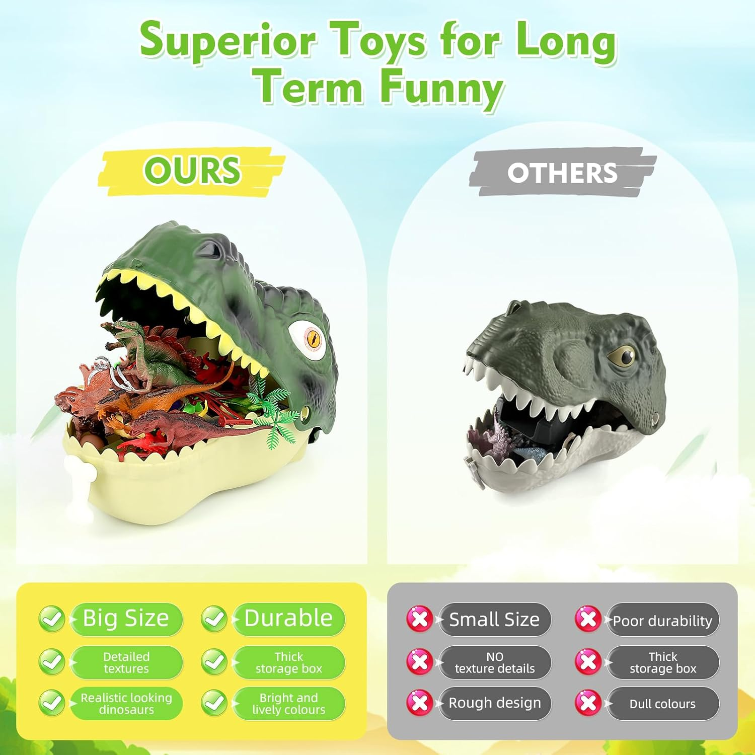 Dinosaur Toys for Kids,45Pcs Realistic Dinosaur Figure Playset with Eggs Trees Fence and a Dino Storage Box to Create a Dino World,Educational Figures, Dinosaur Toys for Toddler Age 3 4 5 6 7 Year Old image number 2