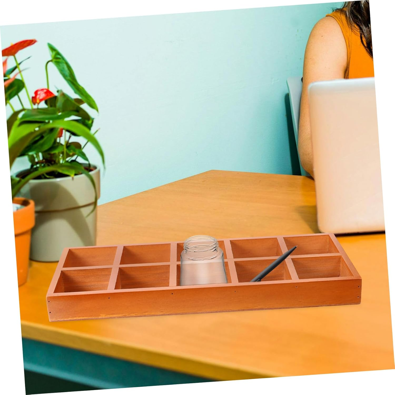 TEHAUX Multifunctional Desktop Storage Container Containers Lid for Home Office image number 5