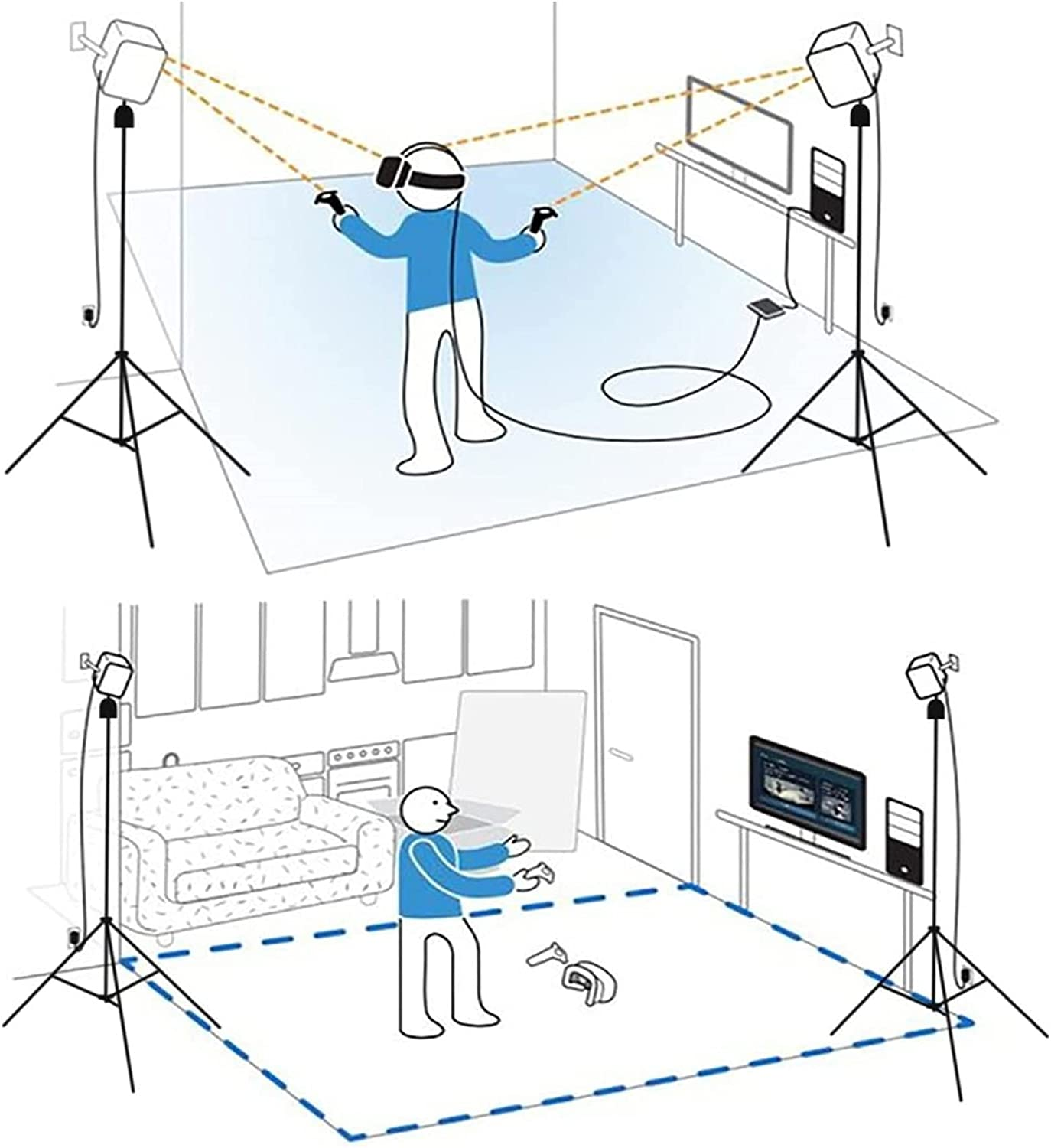 Selens Aluminum Alloy Light Stands Kit 78.7 In/200 Cm Adjustable with 1/4" Mount Ball Head, Wire Harness Clips and Carrying Bag for HTC Vive VR, Video, Portrait and Product Photography Photo Studio, 2 Pcs image number 6
