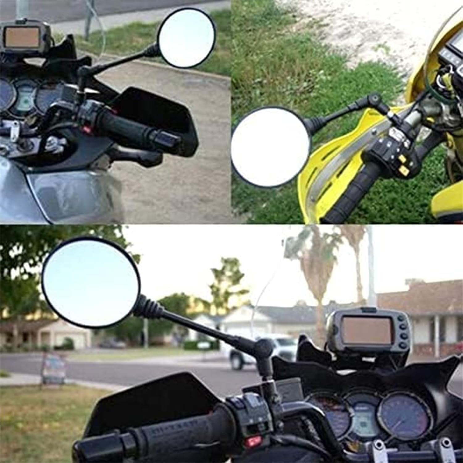 2 Pack 360&deg; Adjustable Motorcycle Rearview Mirror, Side Mirror, Indestructible Front Mirrors - Adventure Set image number 1