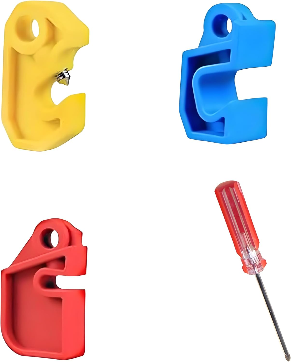 Circuit Breaker Lockout Device,Blue/Red/Yellow Locks with Universal Screwdriver for Secure Electrical Safety and Maintenance image number 1
