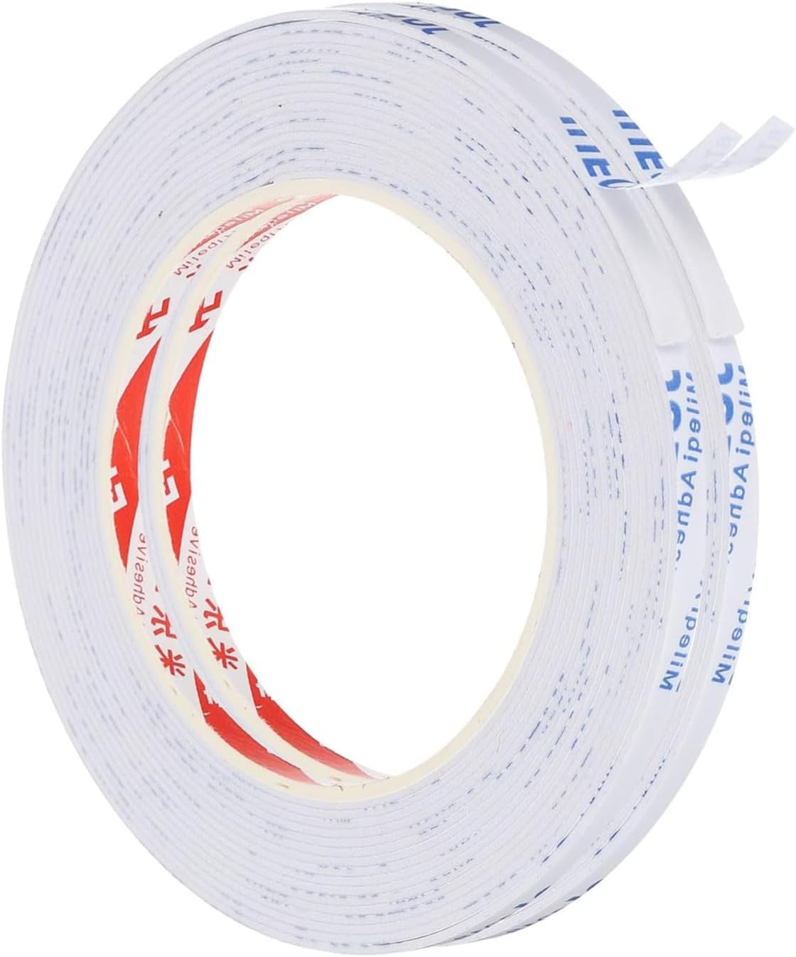 Coehaopike 2 Rolls 5M/16.4Ft Sealing Foam Tape, 1Mm Thick Single Sided Weather Stripping Door Furniture Seal Strip for Window Pipes Insulation (White)