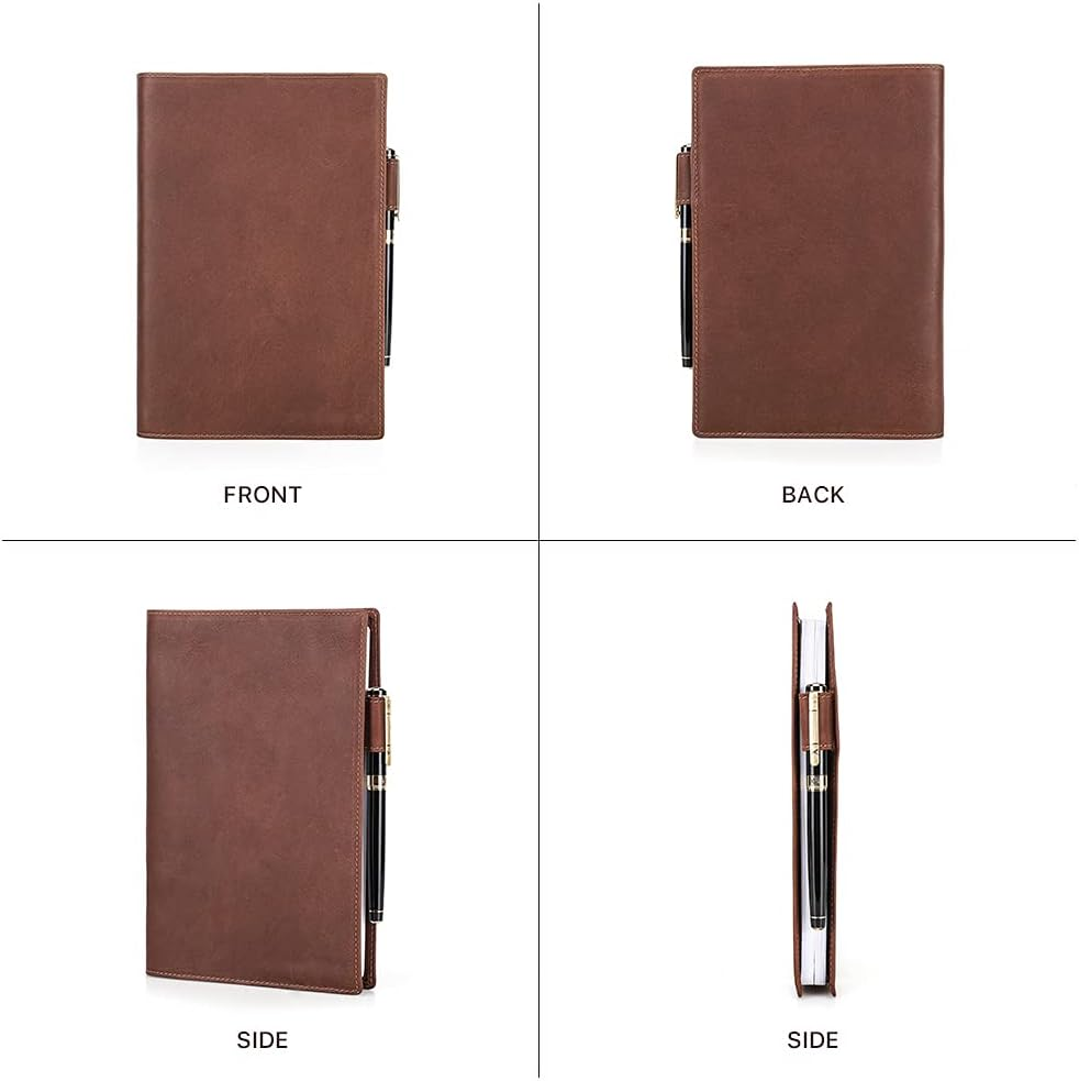 CONTACT'S FAMILY A5 Leather Journal Cover Case Handmade from Crazy Horse Leather A5 Notebook Cover for Travel, Storage, Journal, Planner, Diary