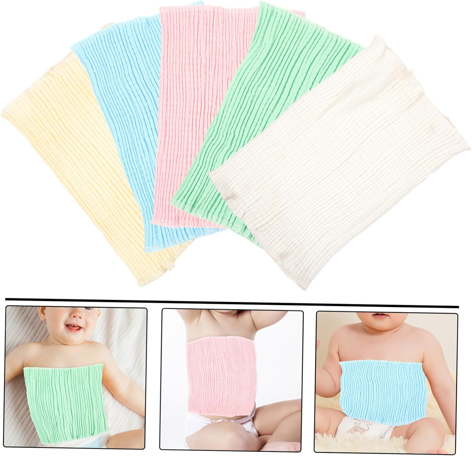 5Pcs Boy Girl Belly Wrap Newborn Belly Band Protective Warm Cover for Pregnancy Postpartum image number 5