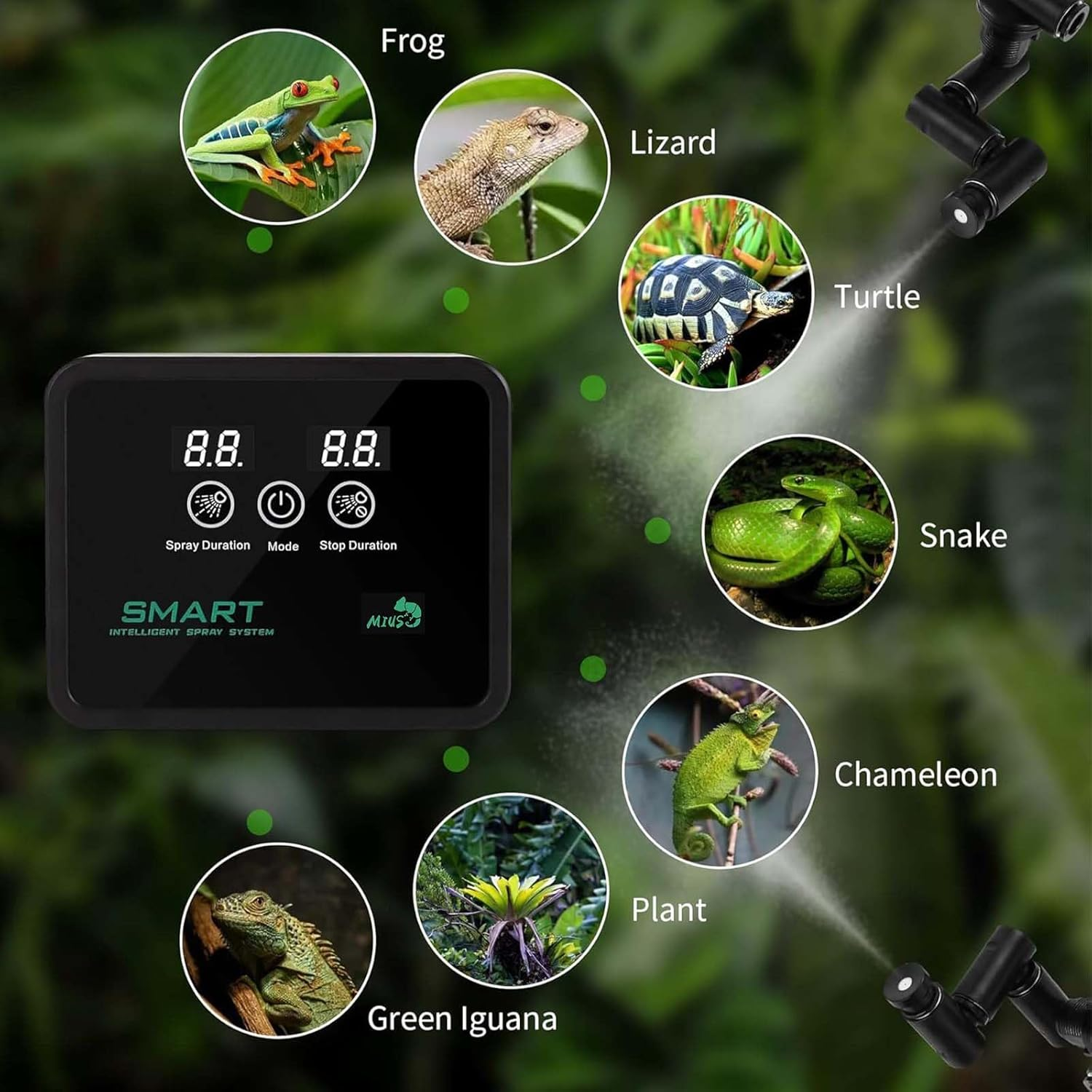 Lizihaowu Reptile Mister System with Timer, Smart Fogger for Reptiles Tank, Terrarium Mister Kit image number 5