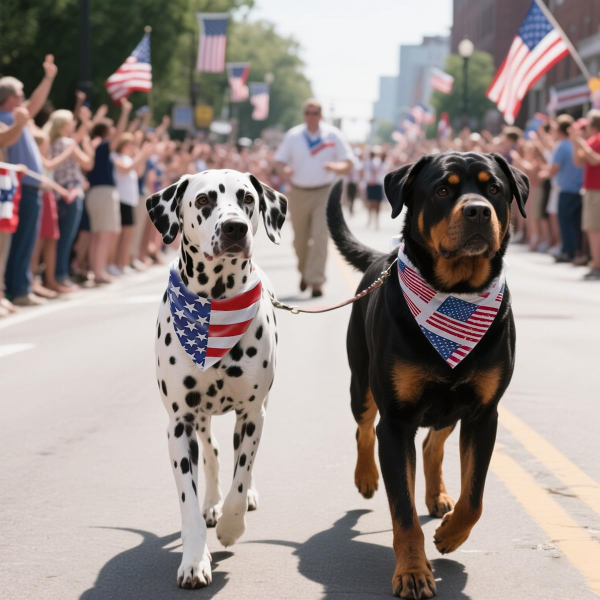 2PCS Dual-Layer Design Patriotic Dog Bandanas Outfit,Large Summer Triangle Reversible Memorial Day Independence Day American Flag 4Th of July Scarf for Big Boy and Girl Dogs Red White Blue image number 6