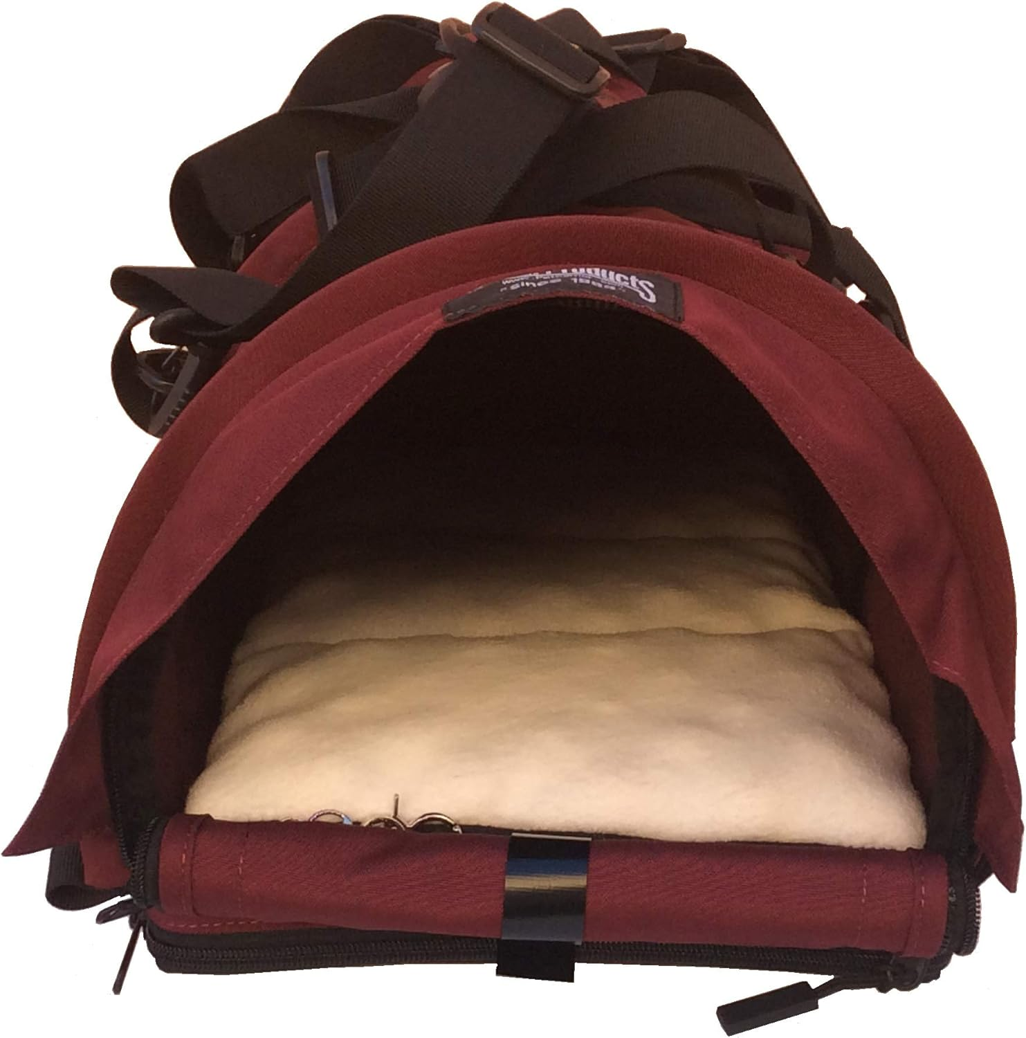 Sturdibag Small Pet Travel Carrier: Flexible Height for Cat and Dog Soft Sided with Safety Clips and Seatbelt Straps | Black, 18" X 10" X 10" (PN: SB1-PRO-BL)