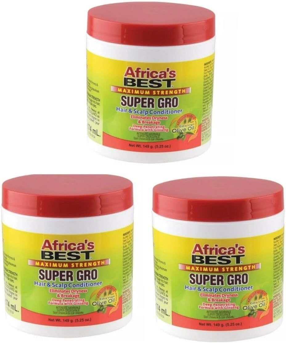 Africas Best Gro Super Maximum Hair & Scalp Conditioner 5.25 Ounce (155Ml)