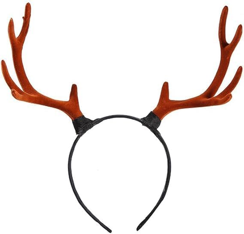 Reindeer Antlers Headband 1Pcs, Fabric Costume Headpiece for Adults and Kids, Halloween Cosplay Party Christmas Decoration image number 5