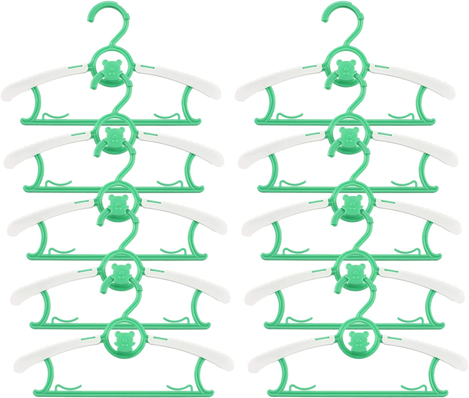 10-Pack Baby Coat Hangers Children Clothes Hangers Adjustable with Space Saving Stackable Hooks,H HOME-MART Universal Baby Hangers Non-Slip Coat Hanger with Windproof Hook image number 1