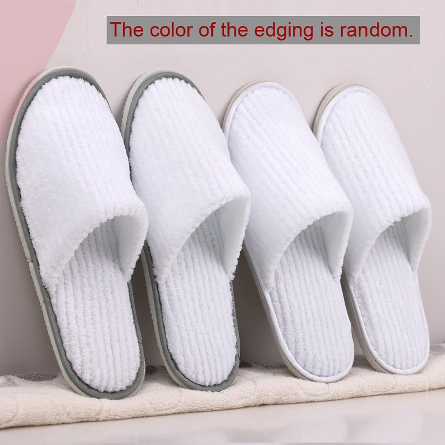 Spa Slippers for Men Women, Non Slip Thick Cotton Velvet Hotel Slippers, Washable House Slippers for Guests Wedding Bridesmaid Travel Party Bathroom image number 6