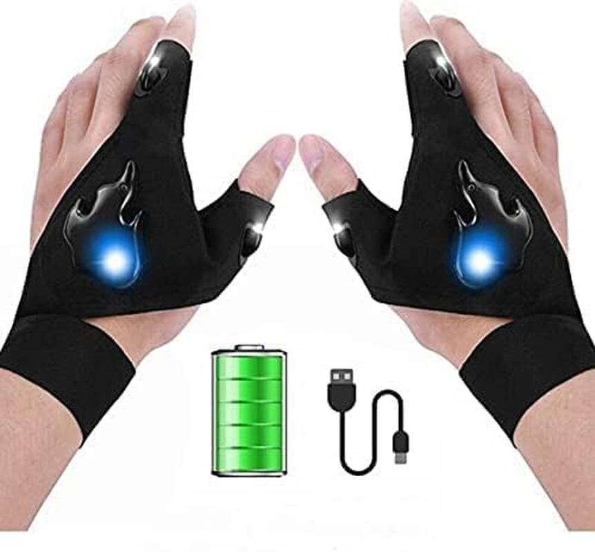 Rechargeable LED Flashlight Gloves, Stocking Stuffers for Men Women Adults, Gifts for Men Dad Husband, Cool Gadgets for Men Fishing Gifts image number 1